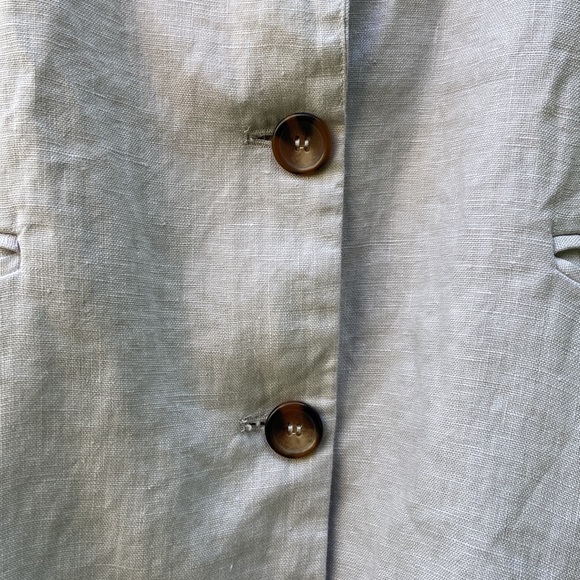 Tahari Notched Lapel Two Button Linen Blazer Women's Size XS - Picture 3 of 8